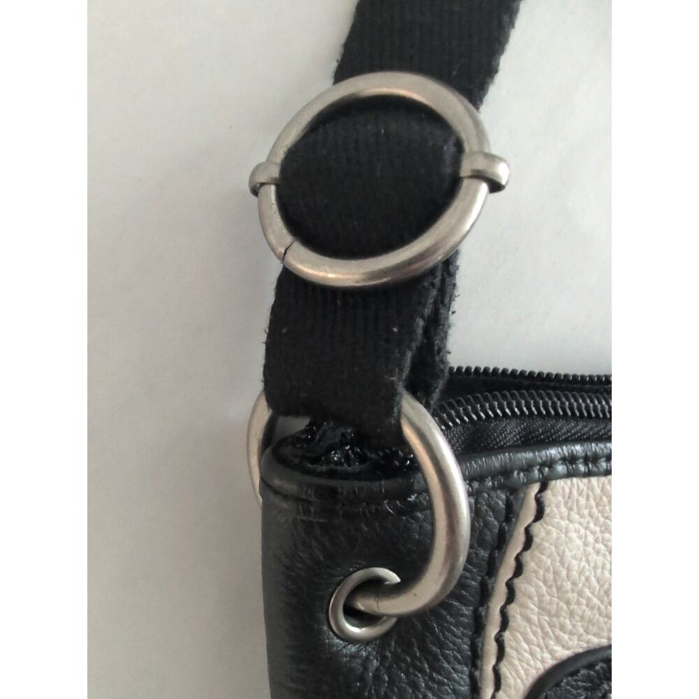 The SAK Crossbody Bag Leather Boho Lined Tricolor Black Tan Cream Messenger - Picture 16 of 16